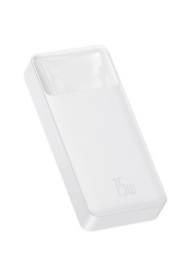УМБ Baseus Bipow 20000mAh 15W 3A, MicroUSB, 2xUSB,1xType-C In/Out White