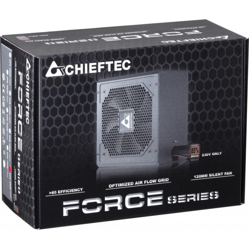 Блок Живлення 550W Chiefteс FORCE CPS-550S, 120 mm, >85%, Retail Box