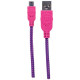 Кабель USB AM-micro BM, 0.5 м, кольорове обплетення,  Box (60 шт) Manhattan