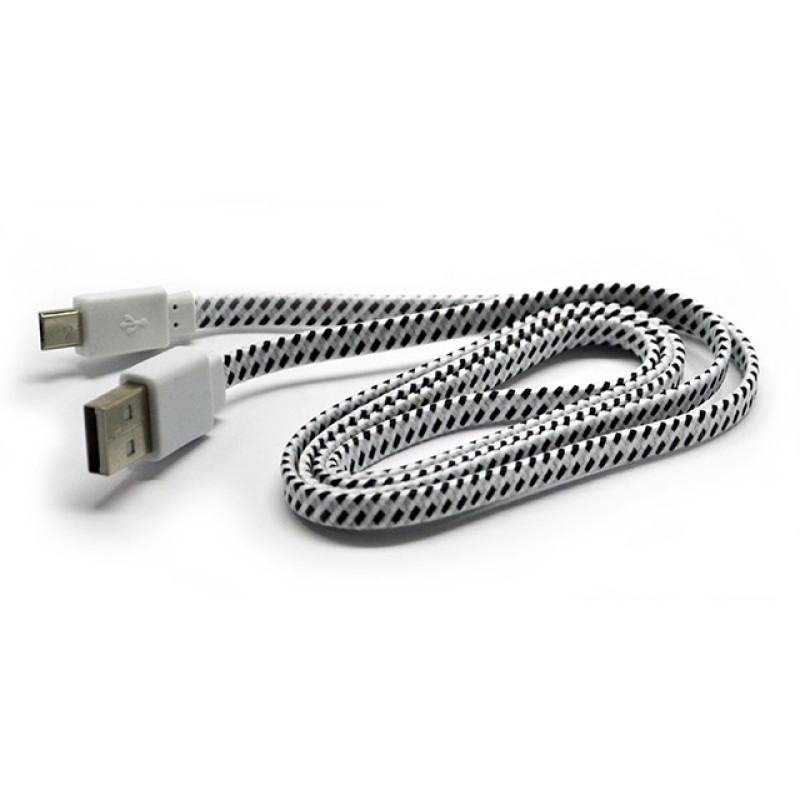 Кабель USB AM-micro BM, 3.0 м біле обплетення, RTL