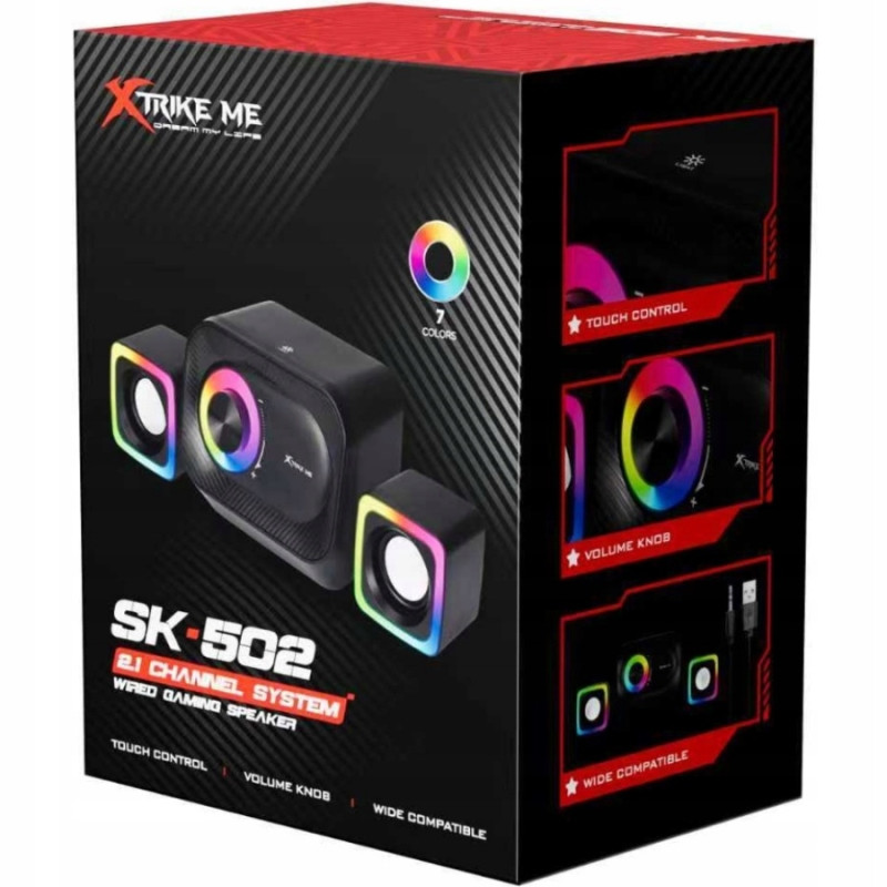 Акустична система 2.1 XTRIKE ME SK-502, 11Вт LED USB+3,5мм чорна