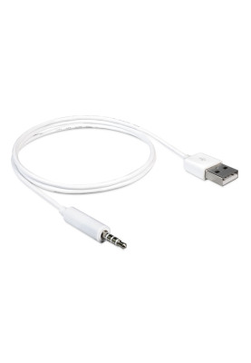 Кабель аудіо USB для iPod Shuffle Jack 3.5mm M 4 pin -> USB AM, 1.0 м. білий