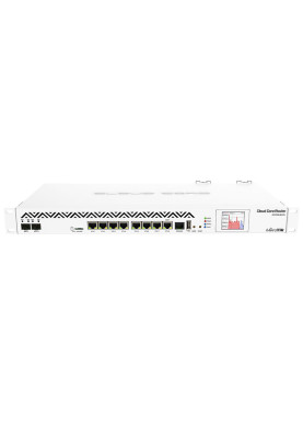 Маршрутизатор Mikrotik CCR1036-8G-2S+ Cloud Core Router 1036-8G-2S+ with Tilera Tile-Gx36 CPU (36-cores, 1.2Ghz per core), 4GB RAM, 2xSFP+ cage, 8xGbit LAN, RouterOS L6, 1U rackmount case, Dual PSU, LCD panel, r2 version