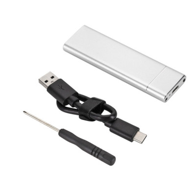 Зовнішня кишеня до M.2 на Type-C USB 3.1 (F) Gen2, 10 Gb/s, 2TB, B key NGFF Silver