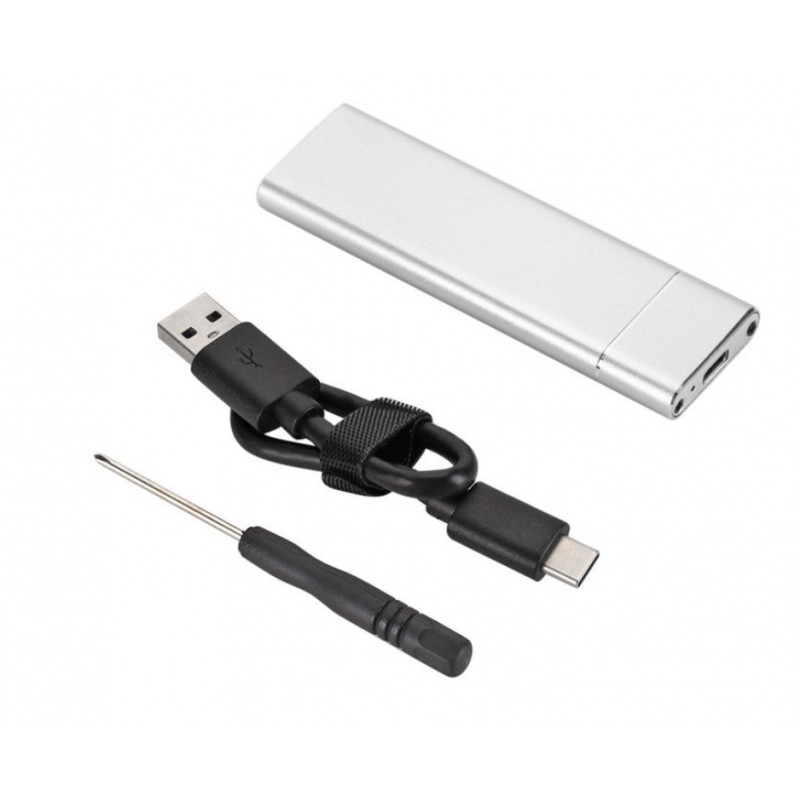 Зовнішня кишеня до M.2 на Type-C USB 3.1 (F) Gen2, 10 Gb/s, 2TB, B key NGFF Silver