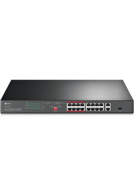 Комутатор TP-Link TL-SL1218P 16xFE (16xPoE), 2xSFP, 150Вт, Некерований