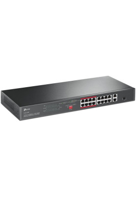 Комутатор TP-Link TL-SL1218P 16xFE (16xPoE), 2xSFP, 150Вт, Некерований