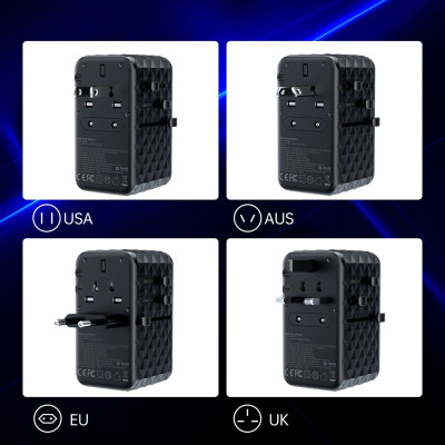 Зарядний пристрій 4xUSB 100W PD (2хUSB-C+2хUSB-A) сharger diamond model чорний Choetech
