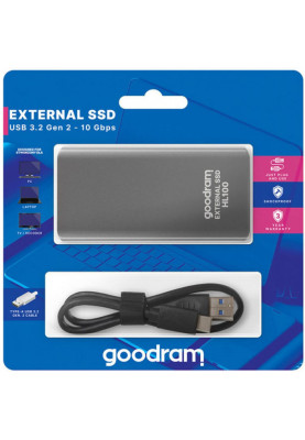 Накопичувач SSD external, USB 3.1 Type-C  512Gb, GoodRAM HL100, Retail