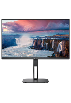 TFT 23.8" AOC 24V5C/BK, FHD, IPS,119% sRGB, 75Гц,1 мс, HDMI, DP, USB-C, USB-hub, Pivot, кол,чорний