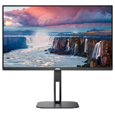 TFT 23.8" AOC 24V5C/BK, FHD, IPS,119% sRGB, 75Гц,1 мс, HDMI, DP, USB-C, USB-hub, Pivot, кол,чорний