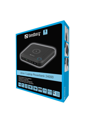 УМБ Sandberg 24000mAh 85W PD All-in1 Laptop, UPS mode,  DC 12-24V/4А, USB, Type-C OUT PD