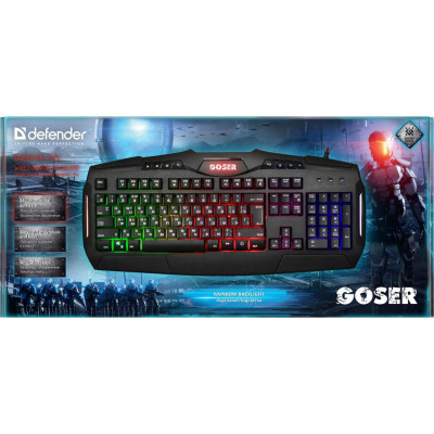 Клавіатура ігрова Defender Goser GK-772 RGB USB, чорна