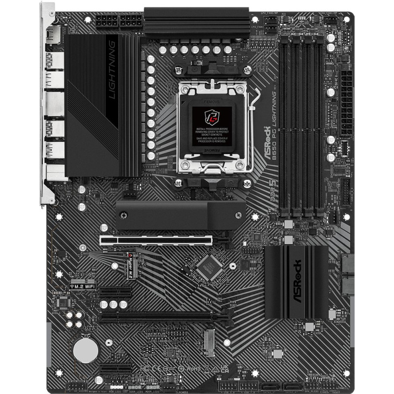 ASRock B650 PG LIGHTNING (AM5/B650, 4*DDR5, 2xPCIex16, HDMI, 4xSATA, 3xM.2, 2.5GLan, 7.1ch, ATX)