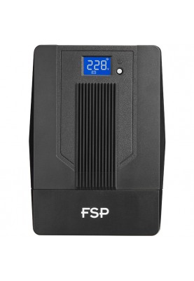 ДБЖ FSP IFP1000, 1000ВА/600Вт, Schuko*2+IEC C13*2+USB+USB Cable, LCD, AVR, Black