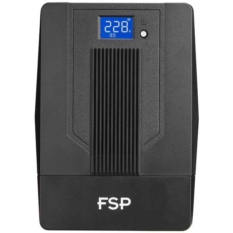 ДБЖ FSP IFP1000, 1000ВА/600Вт, Schuko*2+IEC C13*2+USB+USB Cable, LCD, AVR, Black
