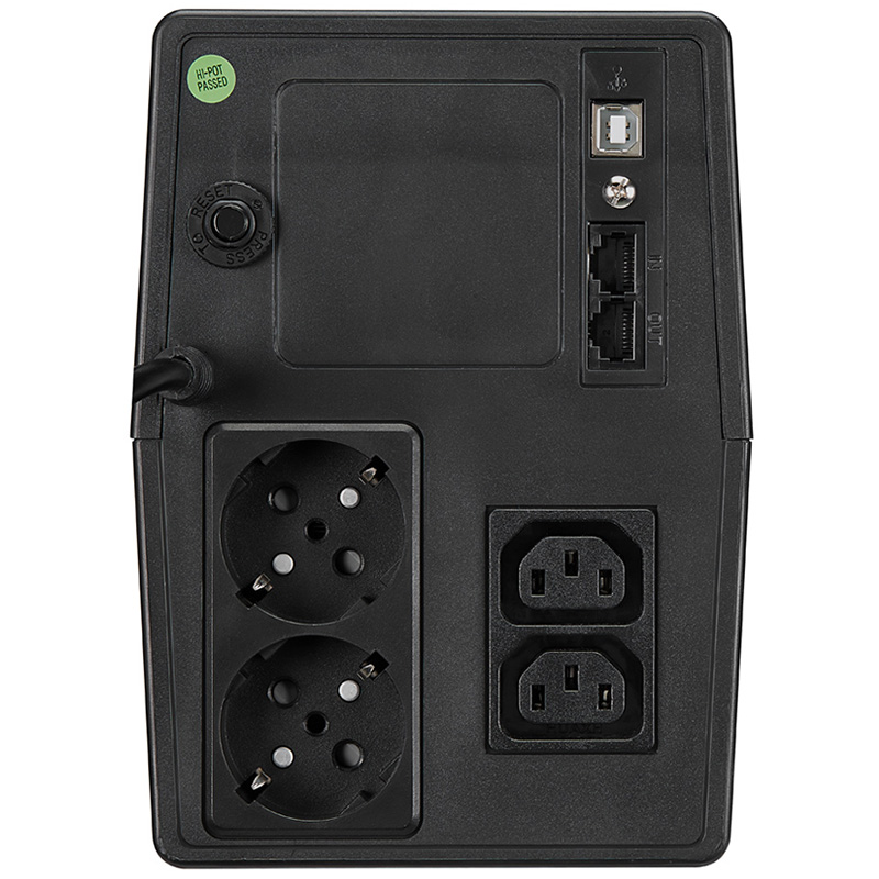 ДБЖ FSP IFP1000, 1000ВА/600Вт, Schuko*2+IEC C13*2+USB+USB Cable, LCD, AVR, Black