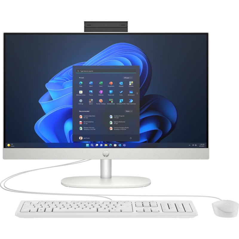 Моноблок 23.8'' HP ProOne 240 G10 i3-N300/8Gb/SSD256Gb/Cam/K&M/WiFi/DOS/Shell White/3y.w