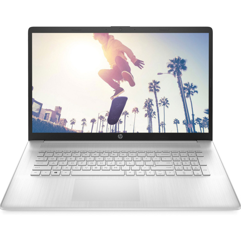 Ноутбук HP 17-cn3010ua 17.3" FHD IPS, 250n/i7-1355U (5.0)/16Gb/SSD512Gb/Nv GF MX550, 2GB/FPS/DOS/Сріблястий (834P6EA)
