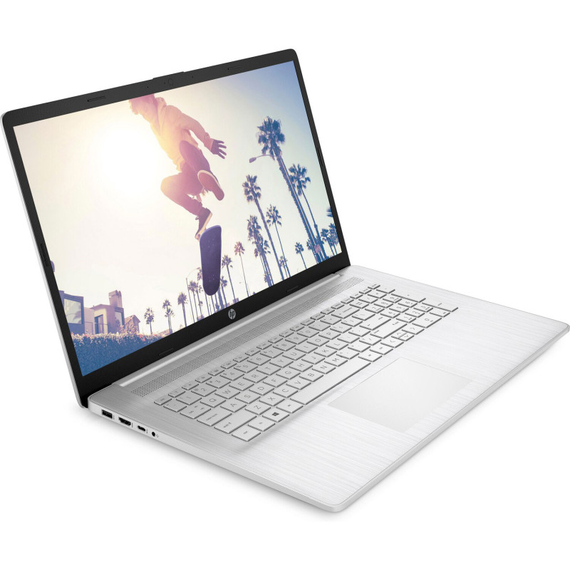 Ноутбук HP 17-cn3010ua 17.3" FHD IPS, 250n/i7-1355U (5.0)/16Gb/SSD512Gb/Nv GF MX550, 2GB/FPS/DOS/Сріблястий (834P6EA)