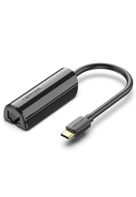 Перехідник USB 3.1 Type-C --> Ethernet RJ45 1000Mb Gigabit Vention чорний