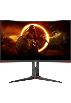 TFT 27" AOC C27G2Z3/BK, VA, 280Гц, 0,5ms, вигнутий, HDMIx2, DP, HAS, чорний з червоним