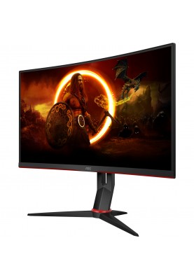 TFT 27" AOC C27G2Z3/BK, VA, 280Гц, 0,5ms, вигнутий, HDMIx2, DP, HAS, чорний з червоним