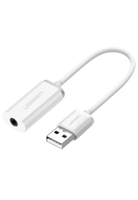 Звукова карта USB AUX jack, TRRS (Mic & Ear), ALC4042 Ugreen Біла US206