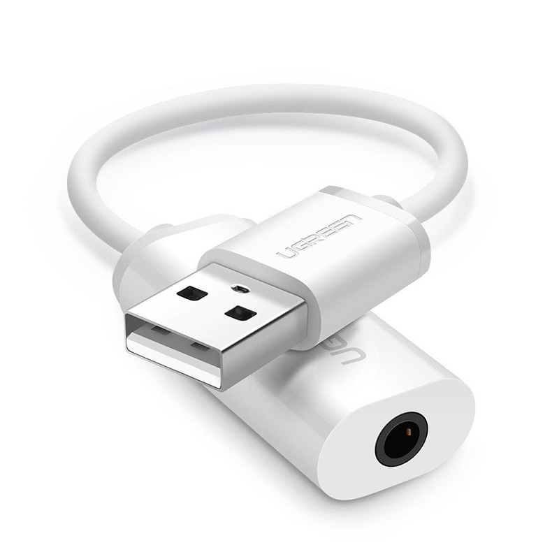 Звукова карта USB AUX jack, TRRS (Mic & Ear), ALC4042 Ugreen Біла US206