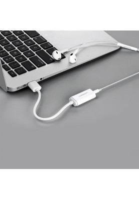 Звукова карта USB AUX jack, TRRS (Mic & Ear), ALC4042 Ugreen Біла US206