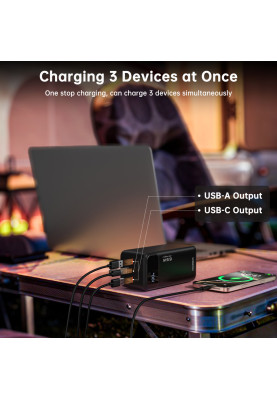 УМБ Choetech 50000mAh, 65W PD USB-C In/out, 2xUSB-A Li-pol чорна