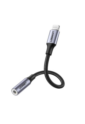 Перехідник Lightning --> 3.5 mm 10cm Headphone Jack Adapter Model US211 UGREEN Сірий