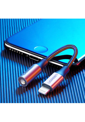 Перехідник Lightning --> 3.5 mm 10cm Headphone Jack Adapter Model US211 UGREEN Сірий