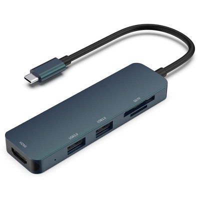 Док-станція USB3.1 Type-C --> HDMI/USB3.0x2/SD+TF DHC-CT203 HP