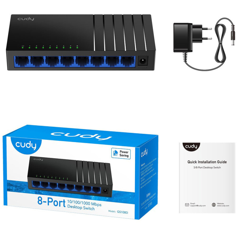 Комутатор Cudy GS108D, 8 портовий Gigabit Desktop Switch
