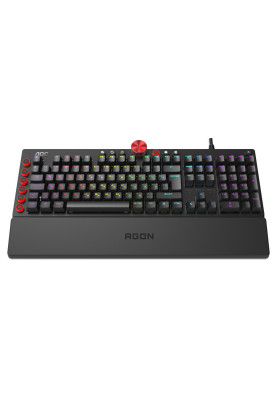 Клавіатура ігрова механічна AOC AGK700 Gaming RGB USB (Cherry Red Switch) підставка