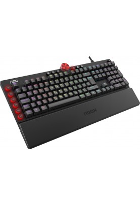 Клавіатура ігрова механічна AOC AGK700 Gaming RGB USB (Cherry Red Switch) підставка