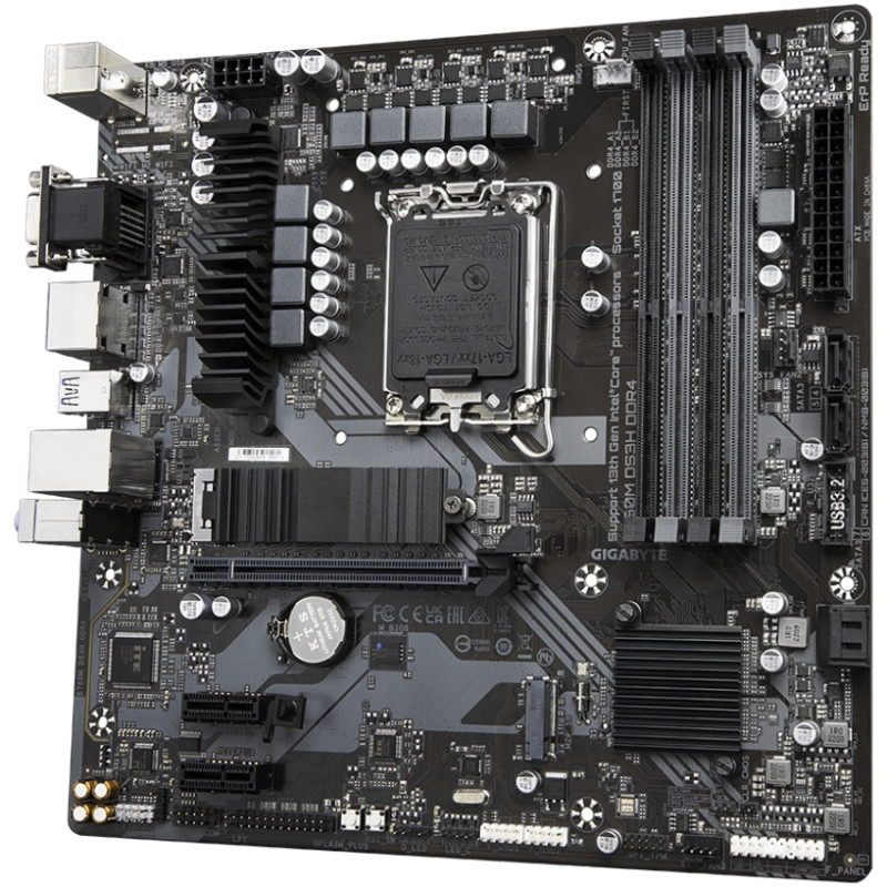 Gigabyte B760M DS3H DDR4 (1700/B760, 4*DDR4, 2хM.2 ,2xPCIex16, VGA , HDMI, 2xDP, 2.5GbE LAN, mATX)