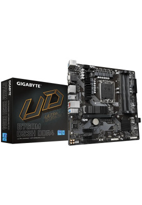 Gigabyte B760M DS3H DDR4 (1700/B760, 4*DDR4, 2хM.2 ,2xPCIex16, VGA , HDMI, 2xDP, 2.5GbE LAN, mATX)