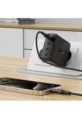 Зарядний пристрій 4xUSB 100W (3xUSB-C+USB-A) Gan A94 Fast Charger Black Acefast