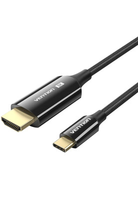 Кабель USB 3.1 Type-C M - HDMI M, 1.8m 8K 60 Гц Zinc Alloy TPE Black Vention