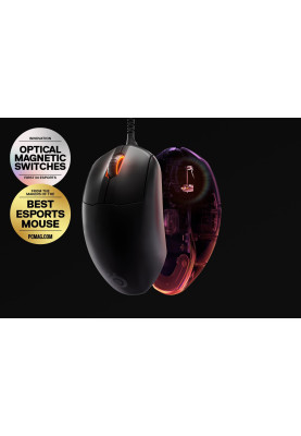 Мишка SteelSeries Prime+ Gaming Mouse, RGB, 18000dpi., 5кн., OLED-екран, чорна