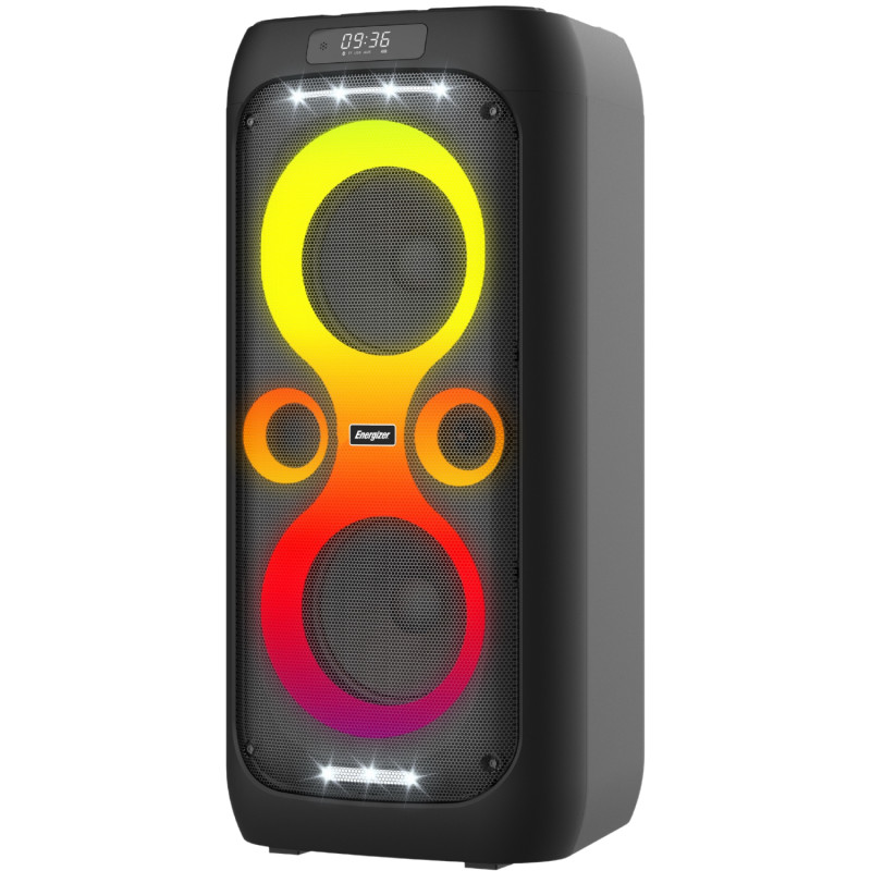 Акустична система 1.0 Energizer 50Вт Bluetooth 5.3/RMS/TF/USB/AUX/TWS/MIC, Dual 6.5” Drivers чорна