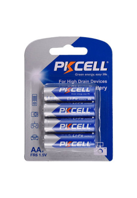 Батарейка PKCELL LiFe HR6/AA, 1.5V, Літієва, Blister/4pcs
