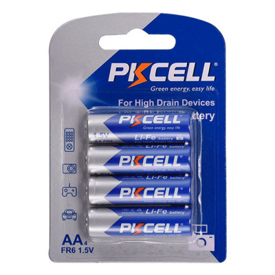 Батарейка PKCELL LiFe HR6/AA, 1.5V, Літієва, Blister/4pcs