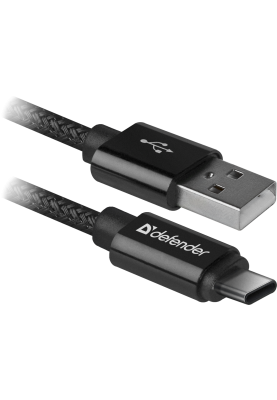 Кабель USB AM-Type-C M, 1.0 м, чорний, 09-03T PRO Defender