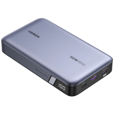 УМБ Ugreen 20000mAh 100W  PD,QC, USB-A, 2xUSB-С Grey (PB720)