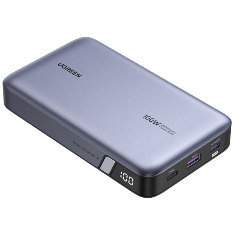 УМБ Ugreen 20000mAh 100W  PD,QC, USB-A, 2xUSB-С Grey (PB720)