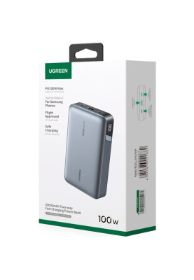 УМБ Ugreen 20000mAh 100W  PD,QC, USB-A, 2xUSB-С Grey (PB720)