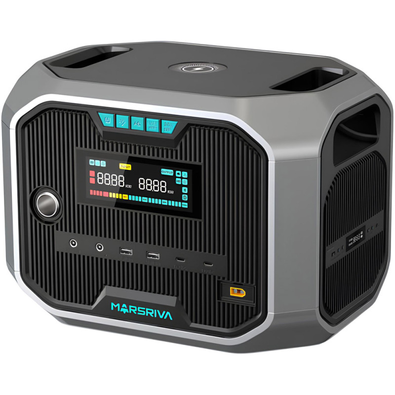 Зарядна станція Marsriva MP12 (1310 Вт/г) 1200W UPS, MPPT, LiFePO4, BT Speaker/FM/Mic, Wir.Charg.15W